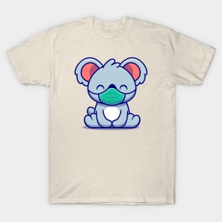 Cute Koala Wearing Mask T-Shirt